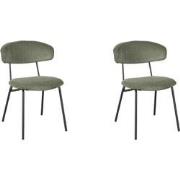 LABEL51 Eetkamerstoel Zack - Forest - Ribcord - set van 2
