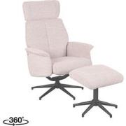 LABEL51 Fauteuil Verdal - Naturel - Boucle - Incl. Ottoman