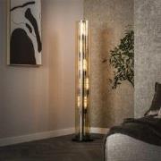 Hoyz Collection - Vloerlamp 5L Tube Amber Glas - Artic Zwart