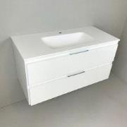 Badmeubel Blanco 100cm wit mat met Solid Surface wastafel