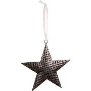 Clayre & Eef Decoratie Hanger Ster 10x10 cm Grijs Ijzer Kersthanger