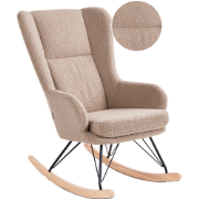 Beliani LUOMA - Schommelfauteuil-Beige-Bouclé