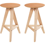 Beliani AROMA - Hocker-Bruin-Rubberhout
