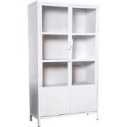 Vitrinekast Wit - Metaal - 100x43x180cm - Industriële Vitrinekast Big ...