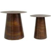 PTMD Edson Copper Iron Side Table Round Cone Foot SV2