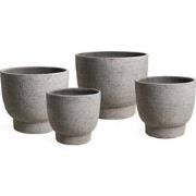PTMD Pride Grey GRC Pot Round On Foot Set Of 4