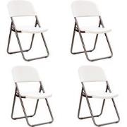 Lifetime® 4 stuks Stevige Klapstoelen van Kunststof max 125 kg - Wit