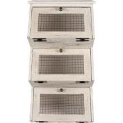 Clayre & Eef Wandkast 33x25x61 cm Wit Hout Metaal