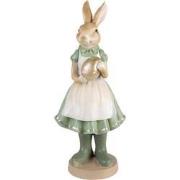 Clayre & Eef Beeld Konijn 17x15x40 cm Groen Polyresin Woonaccessoires