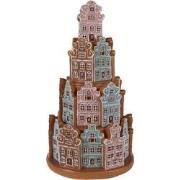 Clayre & Eef Gingerbread house met LED Ø 18x33 cm Bruin Blauw Kunststo...
