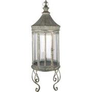 Clayre & Eef Lantaarn  103 cm Grijs Metaal Rond Kaarsenhouder