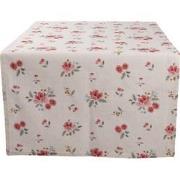 Clayre & Eef Tafelloper  50x140 cm Beige Katoen Rechthoek Rozen Tafelk...