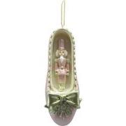 Clayre & Eef Kersthanger Notenkraker 11 cm Roze Kunststof Kerstdecorat...