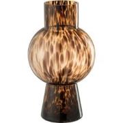 J-Line - Vaas Bol Stip Bruin Glas Medium - 16x16x30.5cm