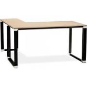 Groot hoekbureau 'XLINE' 200 in natuurlijke afwerking hout en zwarte s...