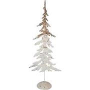 Clayre & Eef Decoratie Beeld Kerstboom 45 cm Wit Bruin IJzer