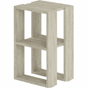Nachtkastje met 2 planken, travertin decor H55 cm - LONIE