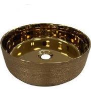 Keramische ronde opbouw waskom Cylindrico ?36cm koper kleurig