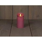 B.o.t. kaars wax rustiek bewegende vlam 7.5x15cm antiek roze 3xaaa/tim...