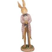 Clayre & Eef Beeld Konijn 21 cm Bruin Polyresin Paasdecoratie