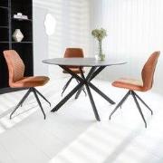 Eettafel Rond Sintered Stone Marmerlook Grijs Yuna