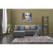 Hoekbank met slaapfunctie Links Aydam Blauw