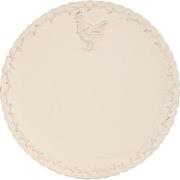 Clayre & Eef Dinerbord  Ø 26 cm Beige Keramiek Rond Kip Eetbord