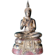 Fine Asianliving Sukhothai Boeddha Goud Handgemaakt Boomstam