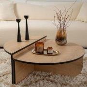 Salontafel Rond 85 cm Naturel Eikenlook Melamine Orin