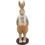 Clayre & Eef Decoratie Beeld Konijn 23 cm Bruin Kunststof