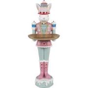 Clayre & Eef Decoratie Beeld Konijn 25 cm Wit Roze Kunststof