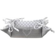 Clayre & Eef Broodmand  35x35x8 cm Grijs Wit Katoen Harten Ruiten Cade...