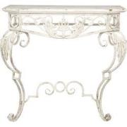 Clayre & Eef Sidetable  86x44x81 cm Wit Ijzer Hout Rechthoek Wandtafel