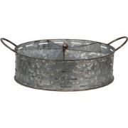 Clayre & Eef Vakkenbak 5 vakken  43x34x15 cm Grijs Metaal Rond Bloempo...