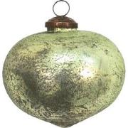Clayre & Eef Kerstbal  Ø 10 cm Groen Glas Kerstdecoratie