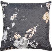 Clayre & Eef Kussenhoes 50x50 cm Grijs Beige Polyester Bloemen Sierkus...