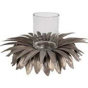 Clayre & Eef Waxinelichthouder Bloem Ø 41x20 cm Goudkleurig Ijzer Glas...