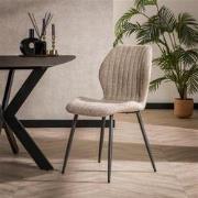 Set van 4 Eetkamerstoelen Bouclé Chantal - Met Armleuningen