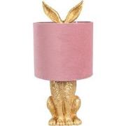 Clayre & Eef Tafellamp Konijn Ø 20x43 cm Goudkleurig Roze Kunststof Bu...