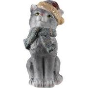 Clayre & Eef Decoratie Beeld Kat 18x21x42 cm Grijs Polyresin Woonacces...