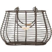 Clayre & Eef Opbergmand 25x16x17/28 cm Bruin Metaal Keuken Mandjes