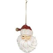 Clayre & Eef Kersthanger Kerstman 8x5x12 cm Wit Polyresin Kerstboomver...
