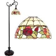 LumiLamp Tiffany Vloerlamp  40x27x152 cm  Bruin Glas Bloemen Staande L...