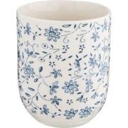 Clayre & Eef Mok  100 ml Blauw Porselein Rond Bloemen Theemok