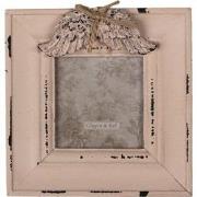 Clayre & Eef Fotolijst  7x7 cm Roze MDF Vleugels Fotokader