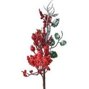 Clayre & Eef Decoratie Tak 34 cm Rood Kunststof Kerstdecoratie