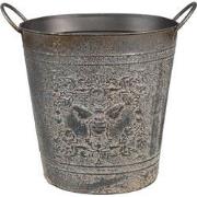 Clayre & Eef Bloempot 35x22x32 cm Grijs Metaal