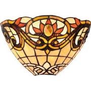 LumiLamp Wandlamp Tiffany  30x15x20 cm  Geel Bruin Metaal Glas Driehoe...