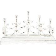 Clayre & Eef Kandelaar  69x41 cm Wit Ijzer Kaarsenstandaard