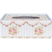 Clayre & Eef Tissue Box  23x13x10 cm Blauw Aluminium